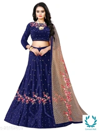Beautiful Semi Stitched lehenga Choli - Free Size, Purple, Velvet, Dupatta Fabric : Net, Embroidered, Multipack :1